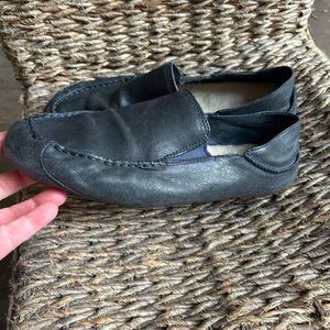 UGG Men's Dark Gray Leather Slip-Ons